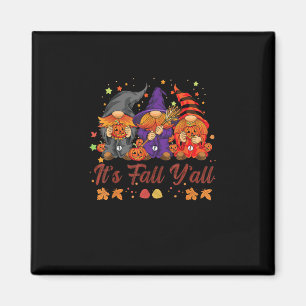 Het is herfst, Halloween-kabouters pompoen vintage Magneet
