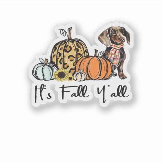 Het is herfst, jongens! Functie voor dashond Sticker (Voorkant)