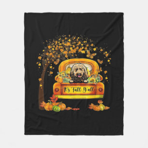 Het is herfst jongens, Goldendoodle Thanksgiving p Fleece Deken
