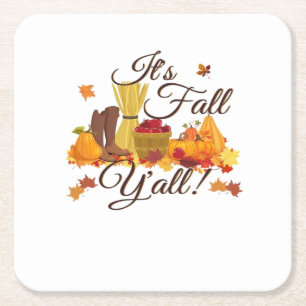 Het is herfst jongens, grappig en cool retro kartonnen onderzetters