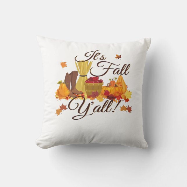 Het is herfst jongens, grappig en cool retro kussen (Voorkant)