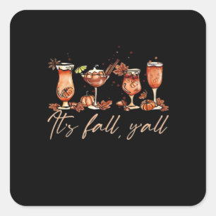 Het is herfst jongens! Grappige pompoen kruiden co Vierkante Sticker