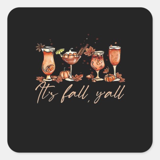 Het is herfst jongens! Grappige pompoen kruiden co Vierkante Sticker (Voorkant)