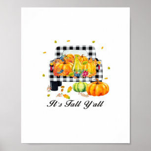 Het is herfst jongens Herfst Pompoen Plaid Poster