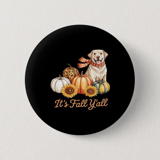 Het is herfst, jongens! Hond Luipaard Pompoen Crea Ronde Button 5,7 Cm (Voorkant)