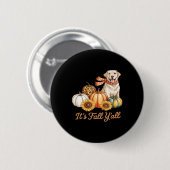 Het is herfst, jongens! Hond Luipaard Pompoen Crea Ronde Button 5,7 Cm (Voorkant /achterkant)