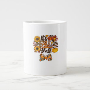 Het is herfst, jongens, in vintage stijl grote koffiekop