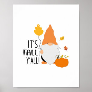 Het is herfst, jongens! Kabouter Schattige herfst  Poster