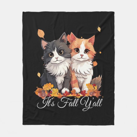Het is herfst, jongens! Knuffelkatjes Fleece Deken (Voorkant)
