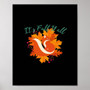 Het is herfst jongens! Leuk herfstboom herfstblade Poster