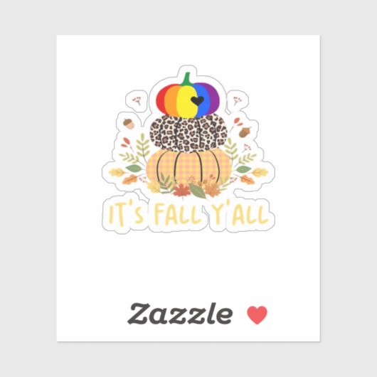 Het is herfst, jongens! LGBTQ Pride Pompoen Creati Sticker (Vel)