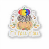 Het is herfst, jongens! LGBTQ Pride Pompoen Creati Sticker (Voorkant)