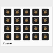 Het is herfst jongens Luipaardprint pompoen rustie Vierkante Sticker (Vel)