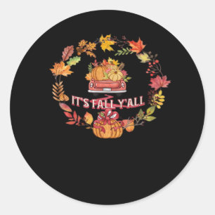 Het is herfst jongens, Oogstweg Retro uitstraling Ronde Sticker