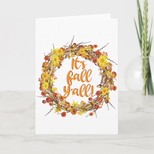 Het is herfst, jongens! Oranje herfstbladeren Kaart (Voorkant)