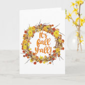 Het is herfst, jongens! Oranje herfstbladeren Kaart (Gele Bloem)