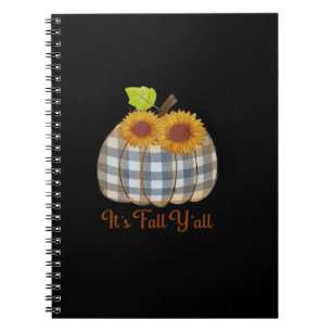 Het is herfst, jongens! Pompoen geruit ontwerp Hal Notitieboek