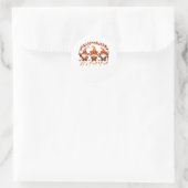 Het is herfst jongens Pompoen Kabouter Herfst Boom Ronde Sticker (Tas)
