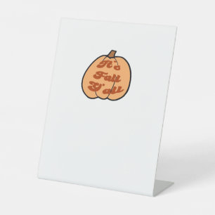 Het is herfst jongens Pompoen Vintage Cool Reclamebord Met Voetstuk
