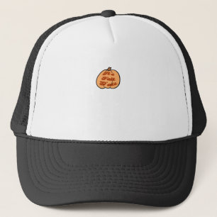 Het is herfst jongens pompoen vintage cool trucker pet