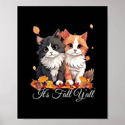 Het is herfst jongens, schattige katjes poster (Voorkant)