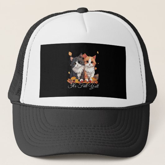 Het is herfst jongens, schattige katjes trucker pet (Voorkant)