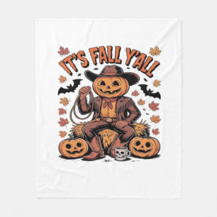 Het is herfst jongens western cowboy pompoen Hallo Fleece Deken