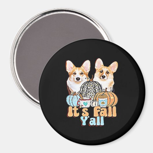 Het is herfst, jullie Corgi's unieke stijl Magneet (Voorkant / Achterkant)