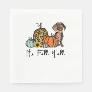 Het is herfst, jullie gele dachshond hond luipaard servet