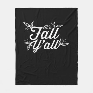 Het is herfst, lettertype met bladontwerp fleece deken