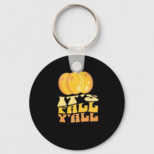 Het is herfst, mensen! Pompoen Retro Klassieker Sleutelhanger (Voorkant)