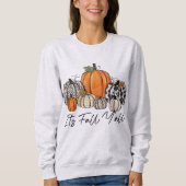 Het is Herfst Mensen Typografie van Pompoenveld Trui (Voorkant)