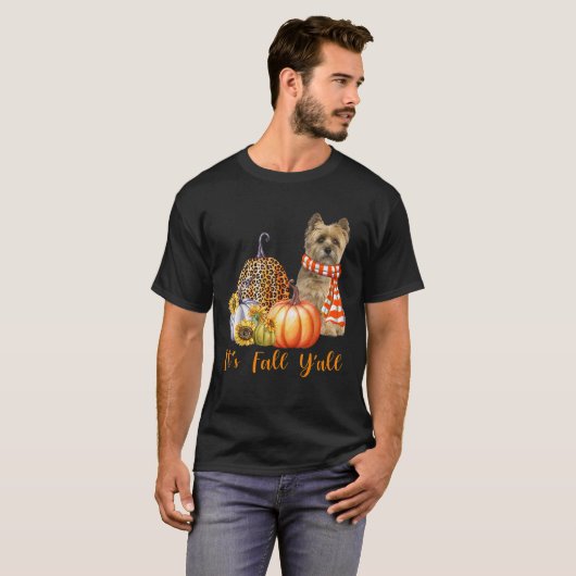 Het is Herfst Y all Cairn Terrier Dog Leopard Pump T-shirt (Voorkant volledig)