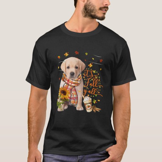 Het is Herfst Y All Goldador Dog Thanksgiving T-shirt (Voorkant)