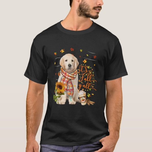 Het is Herfst Y All Golden Retriever Dog Thanksgiv T-shirt (Voorkant)