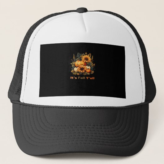 Het is Herfst Y’all, herfst, Herfst seizoen Trucker Pet (Voorkant)