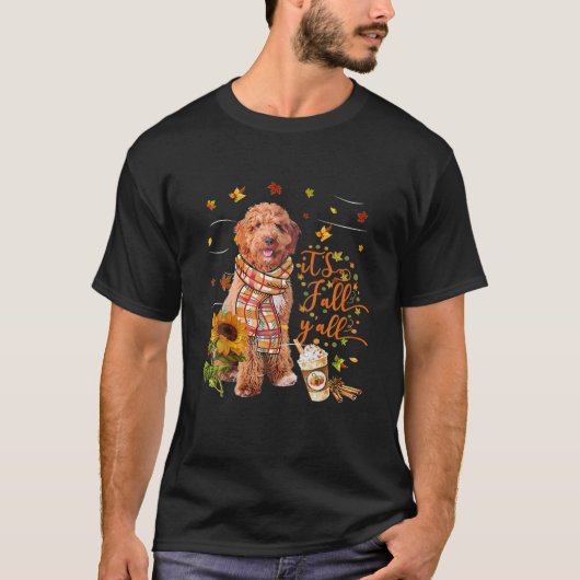 Het is Herfst Y All Irish Doodle Dog Thanksgiving T-shirt (Voorkant)