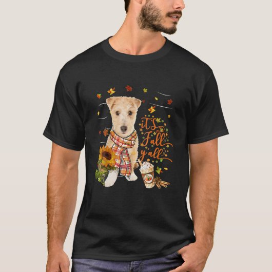 Het is Herfst Y All Lakeland Terrier Dog Thanksgiv T-shirt (Voorkant)