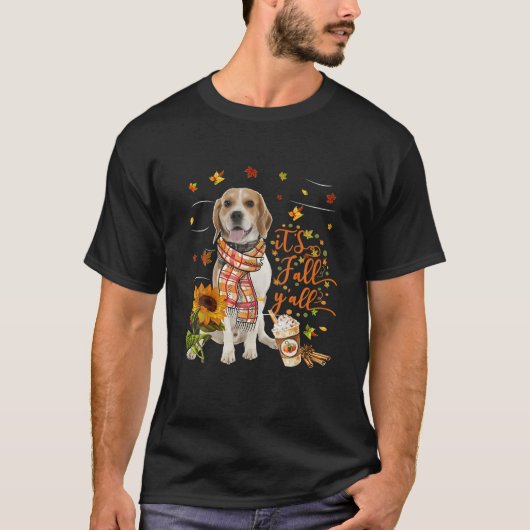 Het is Herfst Y All LEMON Dog Thanksgiving Hallowe T-shirt (Voorkant)