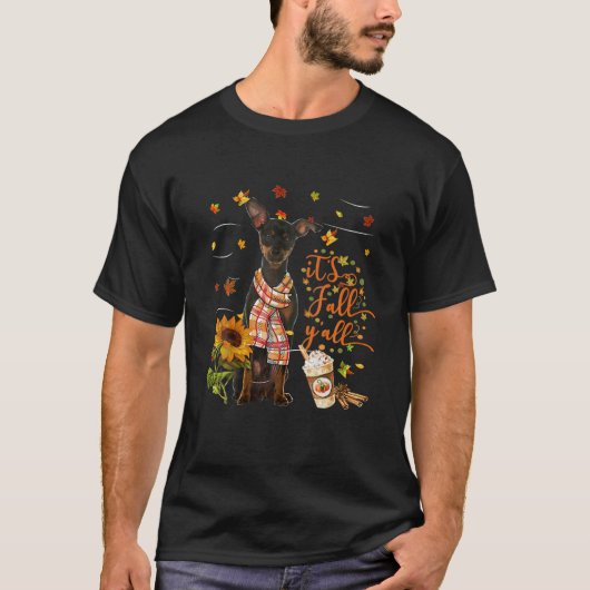 Het is Herfst Y All Miniature Pinscher Dog T-shirt (Voorkant)