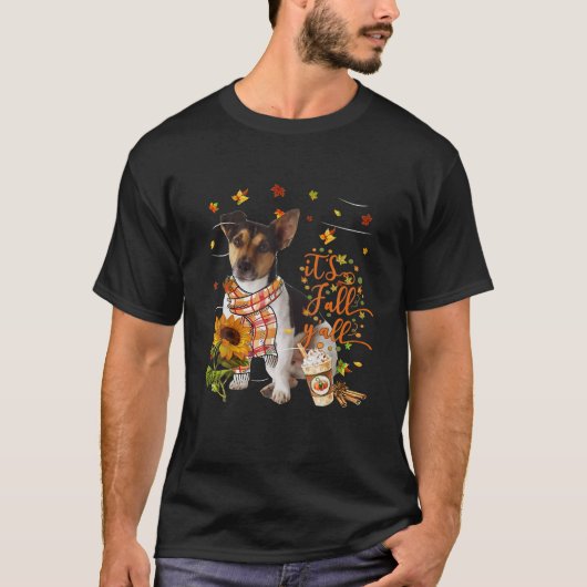 Het is Herfst Y All Rat Terrier Dog Thanksgiving T-shirt (Voorkant)