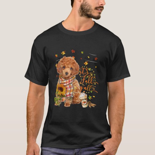 Het is Herfst Y All RED Speelgoed Poedel Dog Thank T-shirt (Voorkant)