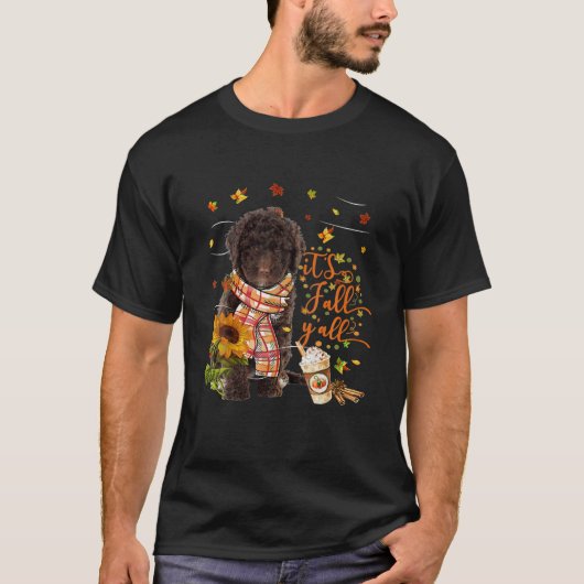 Het is Herfst Y All Spanish Water Dog Thanksgiving T-shirt (Voorkant)