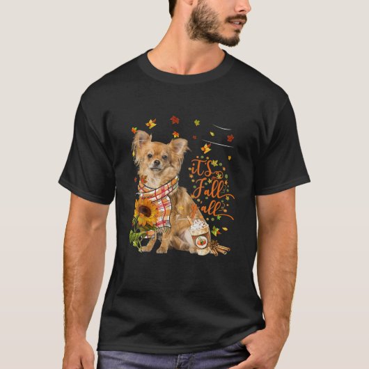 Het is Herfst Y All Tan Chihuahua Dog Thanksgiving T-shirt (Voorkant)