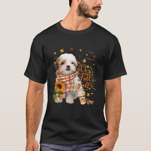 Het is Herfst Y All Teddy Bear Dog Thanksgiving T-shirt (Voorkant)