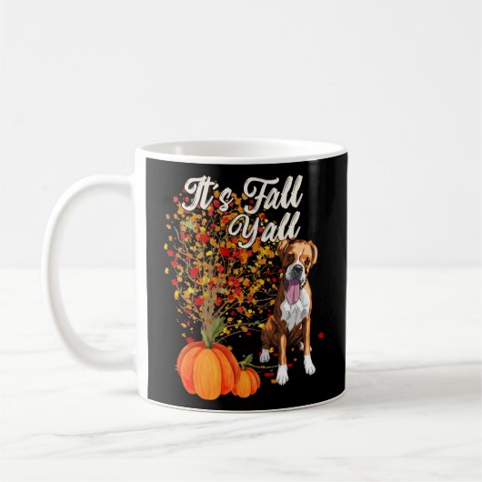 Het is Herfst Y alle schattige Boxer Dog Autumn Koffiemok (Links)