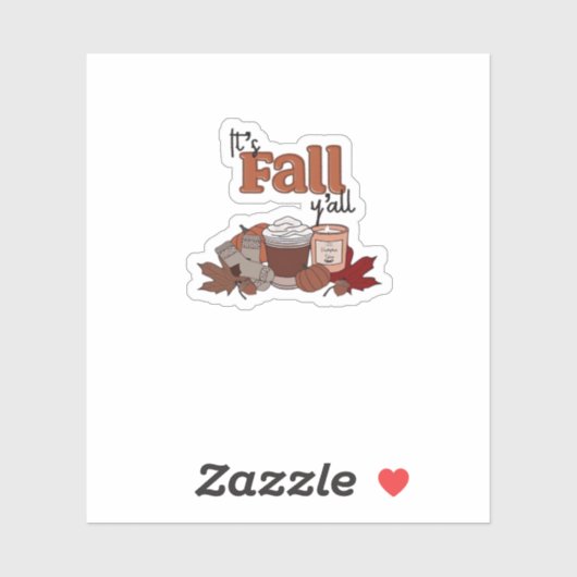 Het is Herfst Y'all Aesthetic Simple Sticker (Vel)