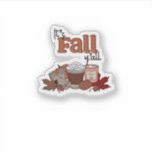 Het is Herfst Y'all Aesthetic Simple Sticker (Voorkant)