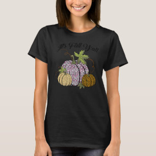 Het is Herfst Y'all Animal Print Pumpkins Giraffe T-shirt