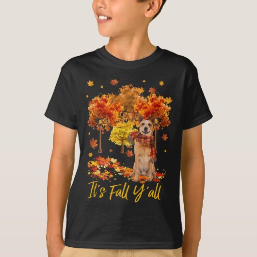 Het is Herfst Yall Australian Cattle Dog Tree Pump T-shirt (Voorkant)